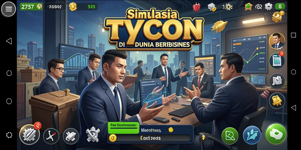 Tampilan gameplay Tycoon yang menarik dan mendetail.