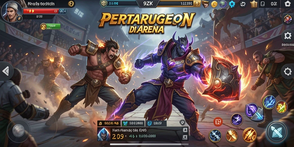 Tampilan menarik dari gameplay 9ZK di arena pertarungan.