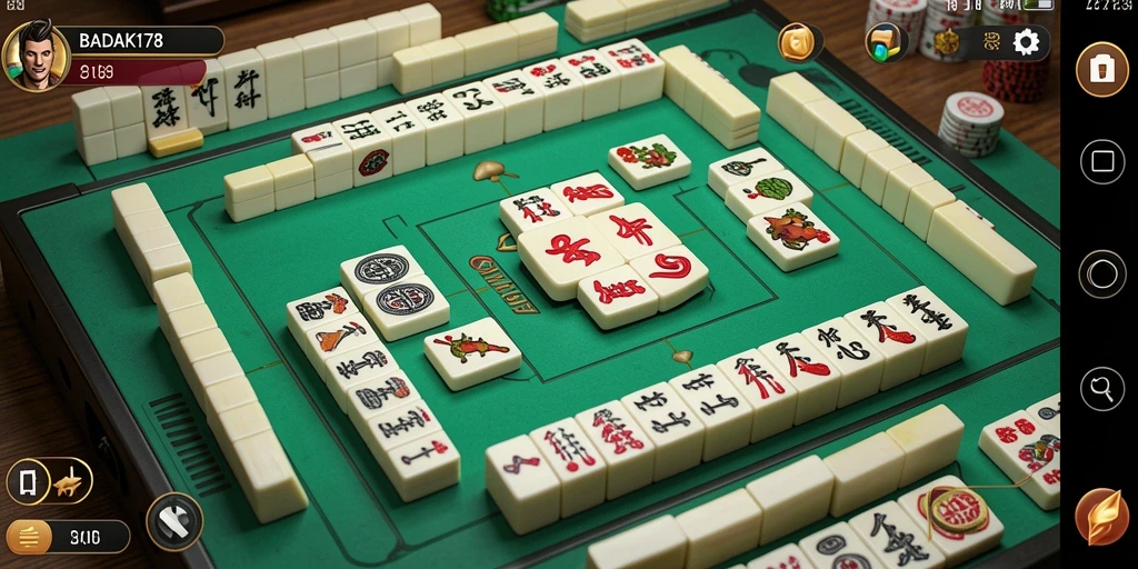 Screenshot menampilkan keseruan gameplay Mahjong BADAK178.