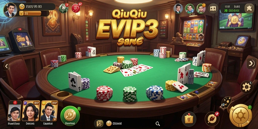 Tampilan seru dari gameplay QiuQiu di EVIP3.