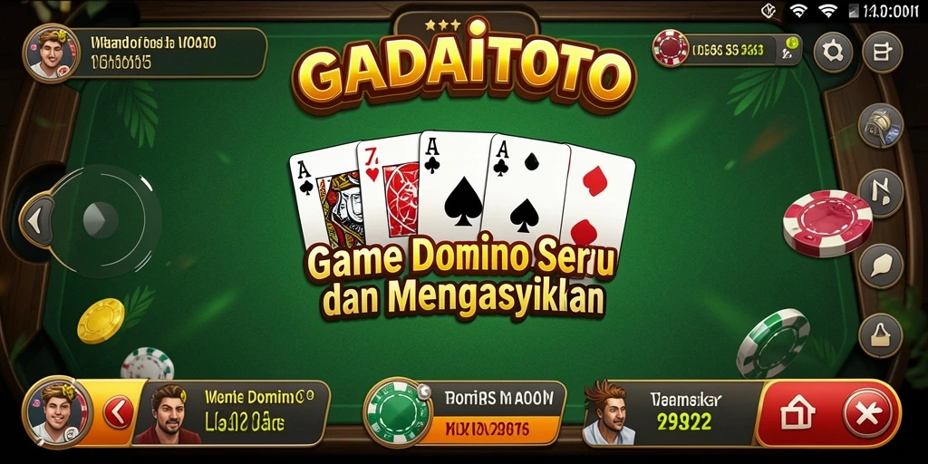 Screenshot gameplay GADAITOTO yang menampilkan aksi domino seru.