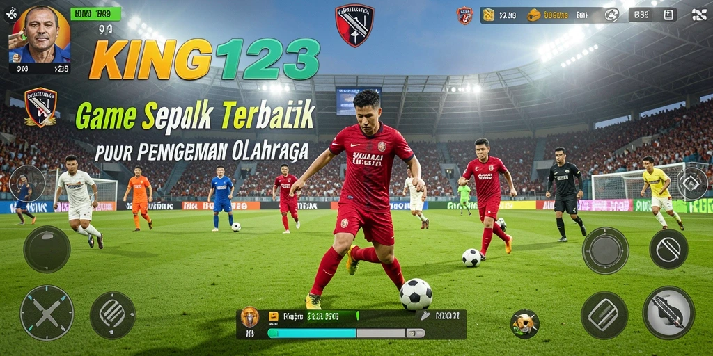 Screenshot gameplay KING123 yang menunjukkan aksi seru sepak bola.