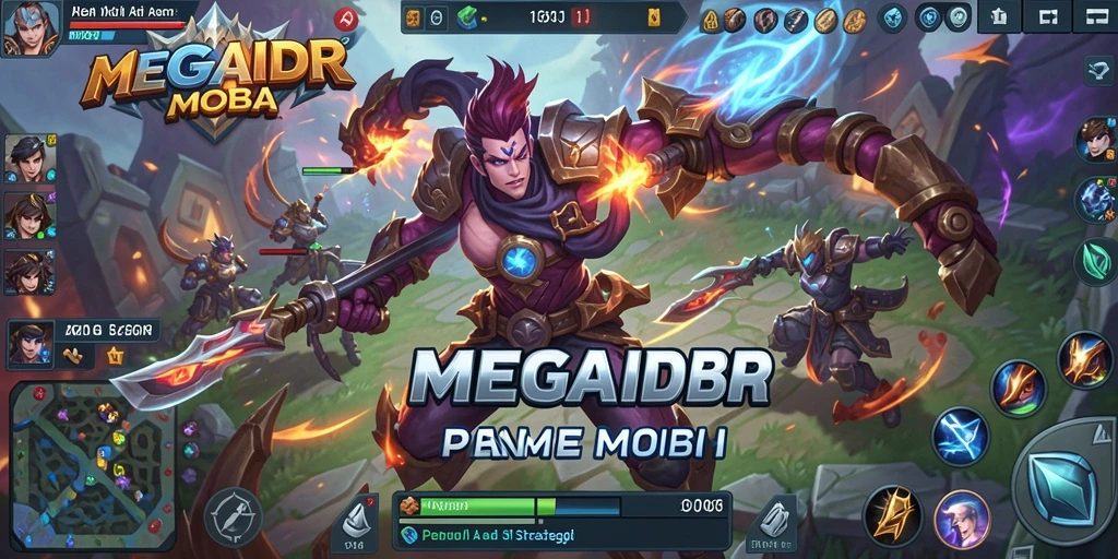 Screenshot gameplay MEGAIDR dengan aksi seru MOBA.