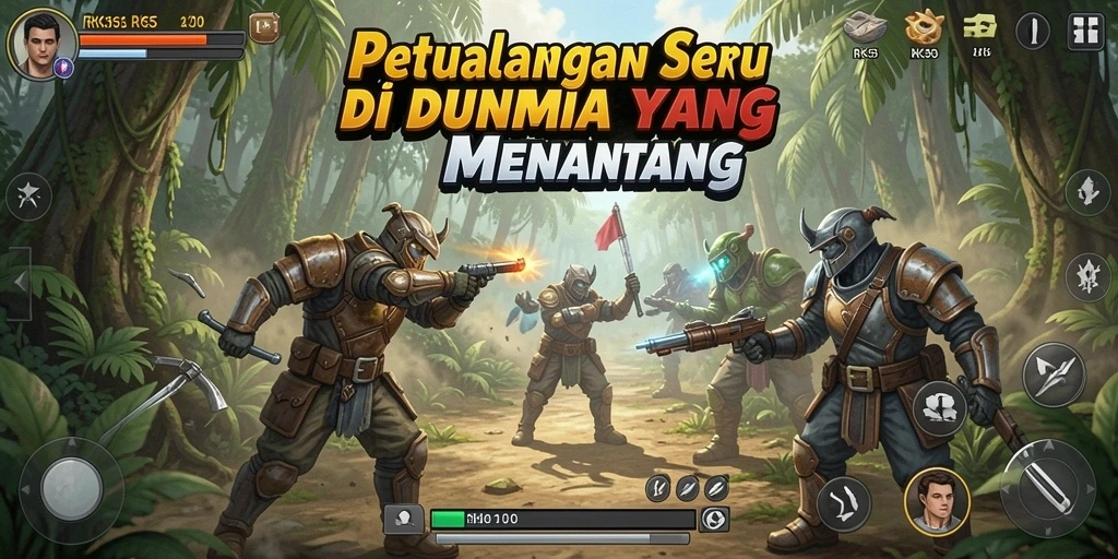 Screenshot gameplay seru dari RK55 dalam petualangan menegangkan.