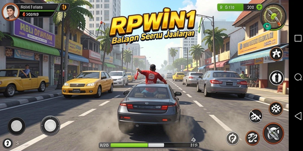 Tampilan gameplay balapan yang seru dan menggugah adrenalin.