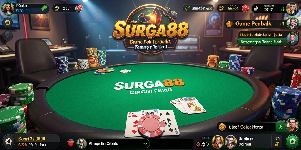 Screenshot gameplay SURGA88 menunjukkan momen seru dalam permainan Poker.