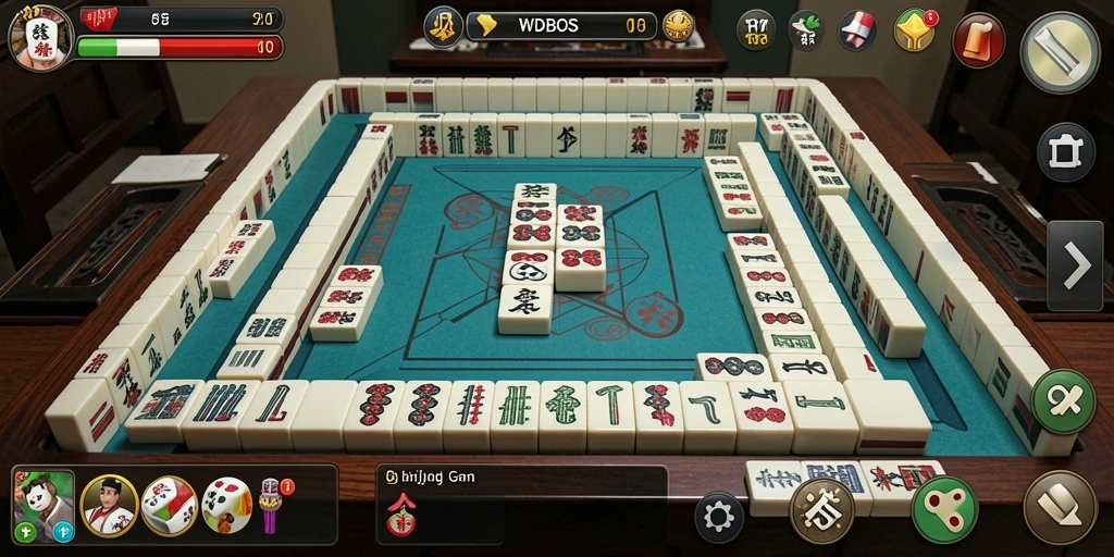 Tampilan gameplay WDBOS yang menegangkan dan menarik dalam permainan Mahjong.