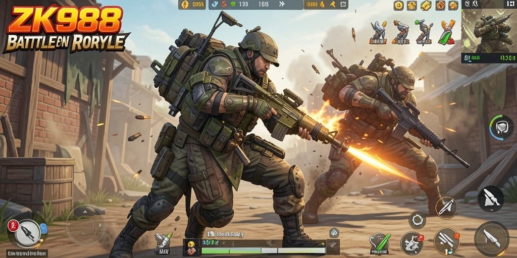 Gameplay seru ZK988 dalam aksi Battle Royale.